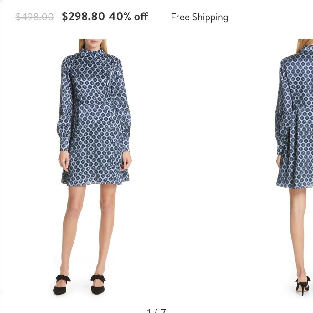 NWT Kate Spade  Stormcloud Floral Silk Dress Sz 10